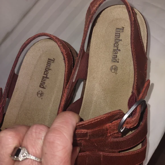 Women’s Timberland Clairemont Way Fisherman Sandal Burgundy Red 8.5 - Picture 6 of 8